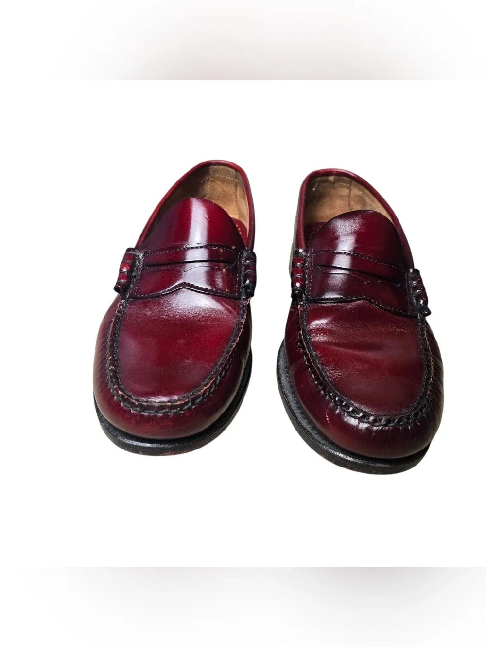 GH Bass Mens Weejuns Classic Preppy Burgandy Leather Loafer Size 9C